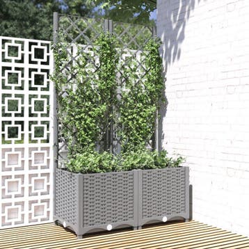 vidaXL Plantenbak met latwerk 80x40x136 cm polypropeen, Kunststof, Verzenden, Nieuw, 60 tot 100 cm