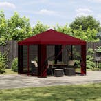 vidaXL Prieel 3 x 3 m Bordeauxrood Polyester en staal 190, Verzenden, Nieuw