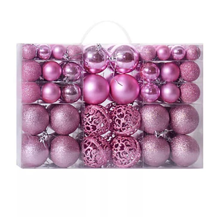 Kerstballen 100 stuks Roze, Diversen, Kerst, Nieuw, Ophalen of Verzenden