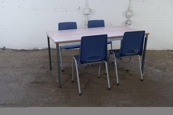 Drentea kantinetafel Havanna blad zilvergrijs 160x80, Verzenden, Gebruikt