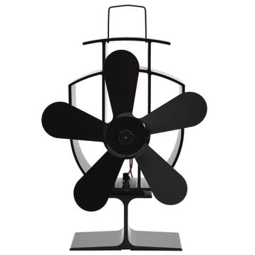vidaXL Kachelventilator met 5 vinnen zwart, Verzenden, Nieuw
