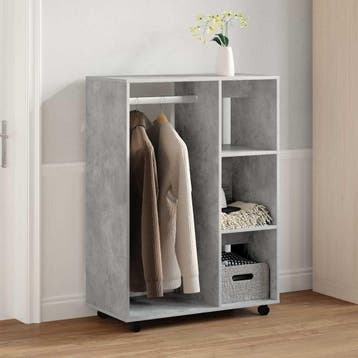 vidaXL Kledingkast 80x40x110 cm bewerkt hout betongrijs, Huis en Inrichting, Kasten | Kledingkasten, Verzenden, Nieuw