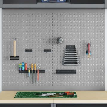 vidaXL Gereedschap Wandpaneel 2 st Grijs 100 x 1 x 80 cm, Doe-het-zelf en Verbouw, Gereedschapskisten, Verzenden, Nieuw