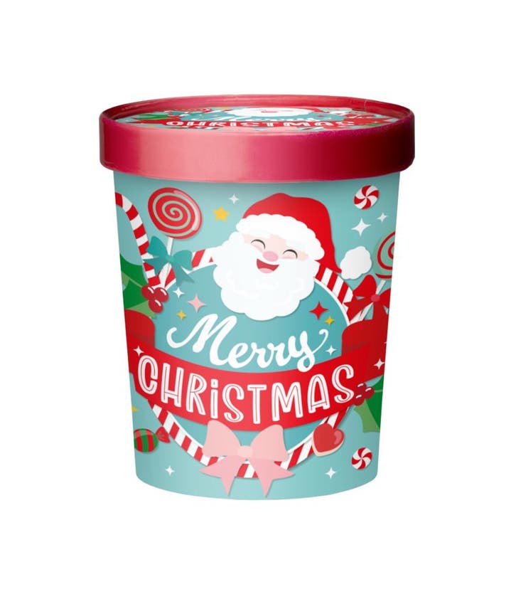 Snoep Bucket Merry Christmas Cartoon, Hobby en Vrije tijd, Feestartikelen, Nieuw, Ophalen of Verzenden