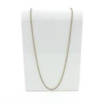 Gouden lange Singapore schakelketting, Sieraden, Tassen en Uiterlijk, Kettingen, Ophalen of Verzenden, Gebruikt, Overige kleuren