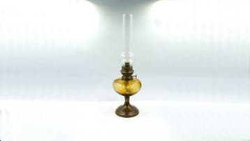 Petroleumlamp - Messing, Glas