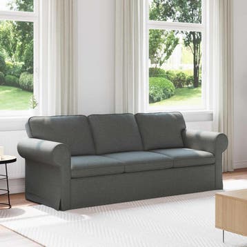 vidaXL Bank Donkergrijs 215 x 82 x 80 cm Stof, Verzenden, Nieuw, Stof, Minder dan 150 cm