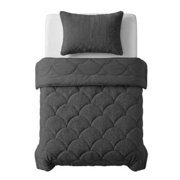 Lazy all-in-one dekbed Teddy fur - antraciet - 140 x 200 cm, Verzenden, Nieuw, Grijs