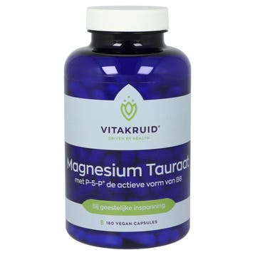 Vitakruid  Magnesium Tauraat B6  180 vcp, Verzenden, Nieuw