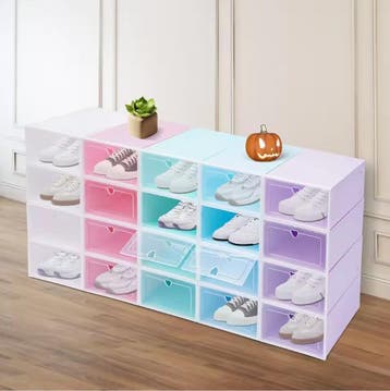 20-delige Transparante Schoenendoos Set – Stapelbaar Ontwerp, Verzenden, Nieuw