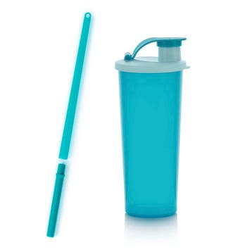 Tupperware Eco Beker met Rietje BlauwGroen, Ophalen of Verzenden, Nieuw
