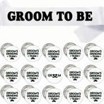 Groom to Be set met cap, sjerp, dasstrik en 9 buttons, Verzenden, Nieuw, Versiering, Geboorte of Huwelijk