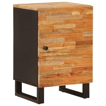 vidaXL Badkamerkast Naturel 38 x 33 x 58 cm Massief Mango, Huis en Inrichting, Badkamer | Badkamermeubels, Verzenden, Nieuw, (Half)hoge kast