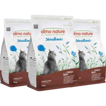 3x Almo Nature Kattenvoer Droog Sterilised Rund 2 kg, Dieren en Toebehoren, Dierenvoeding, Verzenden, Kat