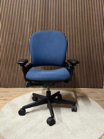 Refurbished Steelcase Leap Met Nieuwe Blauwe Stof!, Zo goed als nieuw, Bureaustoel, Ergonomisch, Verzenden