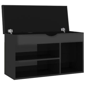 vidaXL Schoenenbank met kussen 80x30x47 cm hout hoogglans, Verzenden, Nieuw