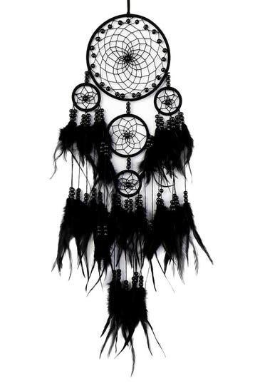 Dromenvanger Mandala Zwart Dreamcatcher Veren Macramé Bohemi, Ophalen of Verzenden, Nieuw, Feestartikel, Carnaval