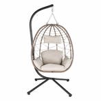 Polyrotan Hangstoel Aria - Beige - Incl. onderstel, Huis en Inrichting, Stoelen, Verzenden, Nieuw
