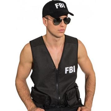 Politie FBI verkleed pet zwart voor volwassenen - Politiep.., Ophalen of Verzenden, Nieuw