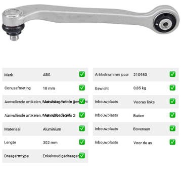 Draagarm Volkswagen Phaeton 6.0 W12 4motion (3D1, 3D2, 3D3,, Verzenden, Nieuw, Volkswagen