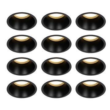 Set van 12 inbouwspots zwart GU10 70mm IP44 - Dept, Verzenden, Nieuw