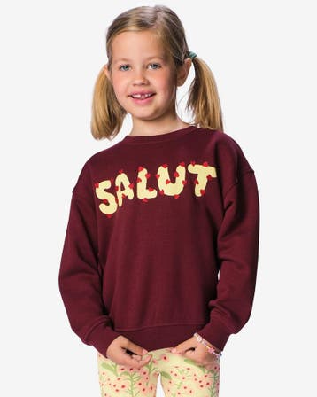HEMA Kindertrui sweatstof hartjes bordeauxrood, Verzenden, Nieuw