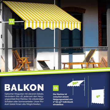 Klemluifel - Balkon luifel - Verticale luifel - 150 cm - Gee, Verzenden, Zo goed als nieuw