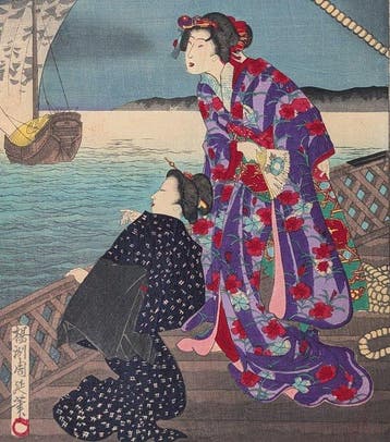 Maan boven Akashi - Sneeuw, Maan en Bloemen - Japanse