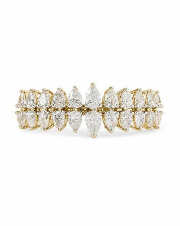 Zonder minimumprijs - Statement ring - 14 karaat Geel goud -