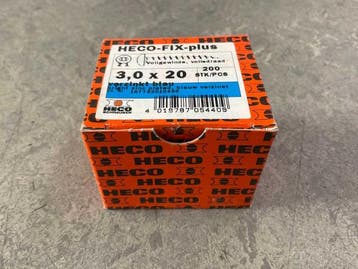 Veiling - 20x Heco spaanplaatschroef ø3x20mm 200-pack, Doe-het-zelf en Verbouw, Nieuw