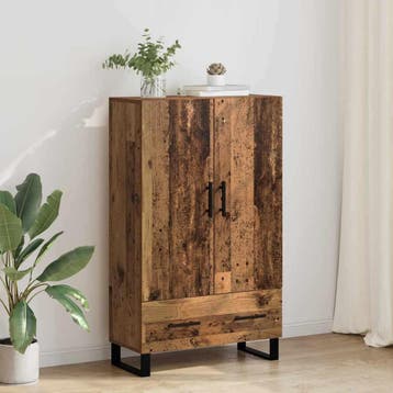 vidaXL Highboard Oud Hout 69,5 x 30 x 115 cm Bewerkt hout, Minder dan 50 cm, Verzenden, 100 tot 150 cm, Nieuw
