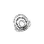Witgouden ring met witte en champagne diamanten; 0,72 ct., Sieraden, Tassen en Uiterlijk, Ringen, Gebruikt, Overige kleuren, Ophalen of Verzenden