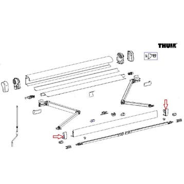 Thule 4900 LH&RH Eindkappen voorlijst antra, Caravans en Kamperen, Ophalen of Verzenden, Nieuw, Thule