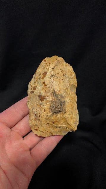 Paleolithisch Vuursteen Bifacet en geslepen vuursteen uit, Verzamelen, Mineralen en Fossielen