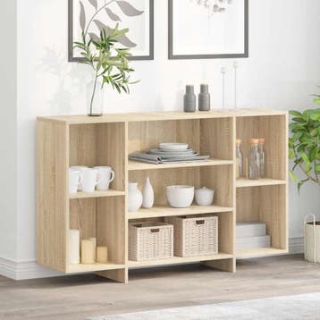 vidaXL Dressoir 120x30x75 cm bewerkt hout sonoma, 100 tot 150 cm, Verzenden, Nieuw, 25 tot 50 cm