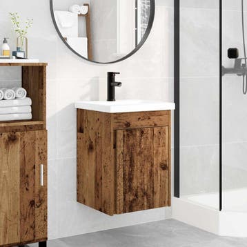 vidaXL Badkamermeubel met kraan Oud hout 42 x 40 x 74,5 cm, Verzenden, Nieuw