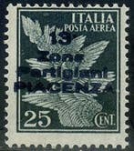 Italië 1945 - Piacenza - CLN. Luchtpost 25 cent groen., Gestempeld