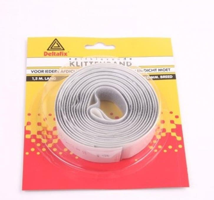 10 stuks Deltafix Klitteband Zelfklevend 1.5mx20mm Grijs, Doe-het-zelf en Verbouw, IJzerwaren en Bevestigingsmiddelen, Nieuw, Ophalen of Verzenden