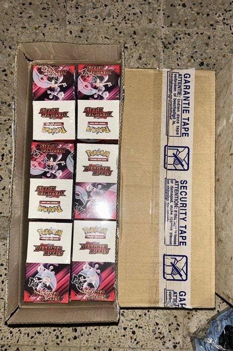 Pokémon - 12 Booster box - Scarlet & Violet - Destined, Hobby en Vrije tijd, Verzamelkaartspellen | Pokémon