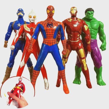 5-delige Actiehelden Figuren Set - Spiderman, Iron Man, Hulk, Verzenden, Nieuw