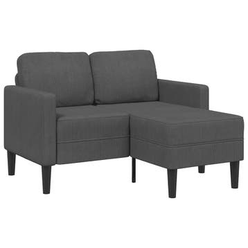 vidaXL Tweezitsbank met chaise longue L-vormig donkergrijs, Verzenden, Nieuw, Tweepersoons, Stof