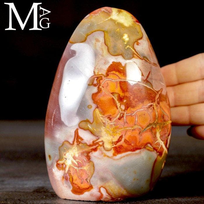 Nice - Decoratieve Polychroom Jaspis - Madagaskar polychroom, Antiek en Kunst, Curiosa en Brocante