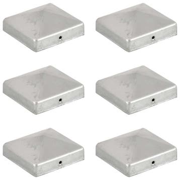 vidaXL Paalkappen 6 st piramide 81x81 mm gegalvaniseerd, Tuin en Terras, Tuinhekken en Hekwerk, Verzenden, Nieuw