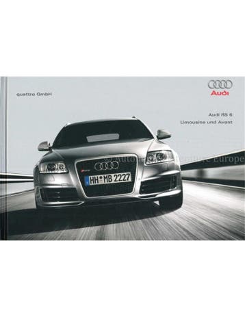 2008 AUDI RS6 HARDCOVER BROCHURE DUITS, Boeken, Nieuw, Audi, Author