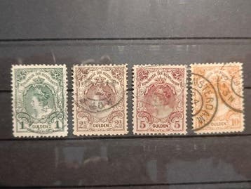 Nederland 1899/1905 - Wilhelmina - NVPH 77-80, Gestempeld