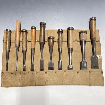 Tataki Oire Nomi | Bench Chisels Set w/Roll Case -