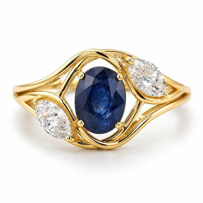 Zonder minimumprijs - Ring - 14 karaat Geel goud - 2.43ct., Sieraden, Tassen en Uiterlijk, Ringen