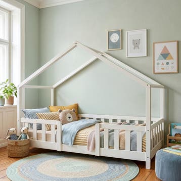 Kinderbed Treviolo met uitvalbeveiliging en matras 80x160 wi, Verzenden, Nieuw