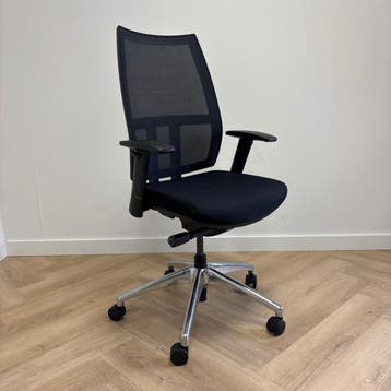 ergonomische bureaustoel, zwart - chroom - Gratis Bezorging, Ophalen of Verzenden, Ergonomisch, Gebruikt, Bureaustoel
