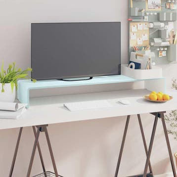 vidaXL TV-meubel/monitorverhoger 100x30x13 cm glas groen, Huis en Inrichting, Kasten | Televisiemeubels, 100 tot 150 cm, Verzenden